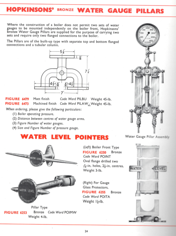Hopkinson Water Gauge Pillars
