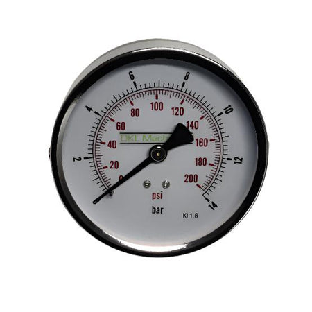 Back Entry Pressure Gauge 0-14 Bar
