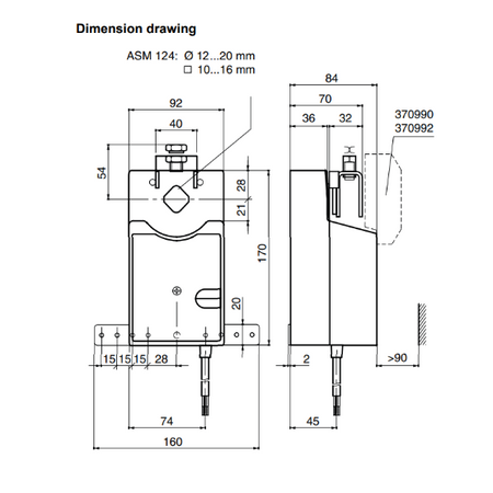 Sauter ASM124S Dimensions