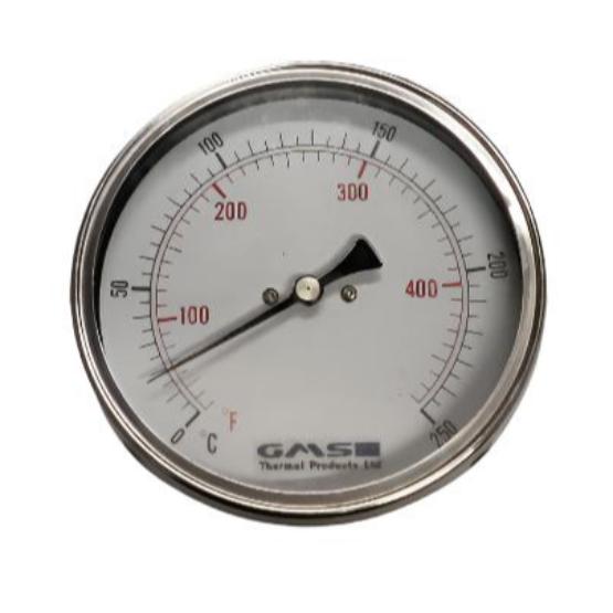 Back Entry Temperature Gauge 0-250 Deg