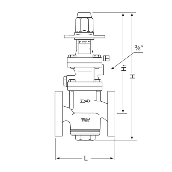 TLV Flanged COSR-16 Dimensions
